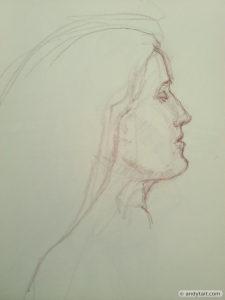 Profile portrait of woman